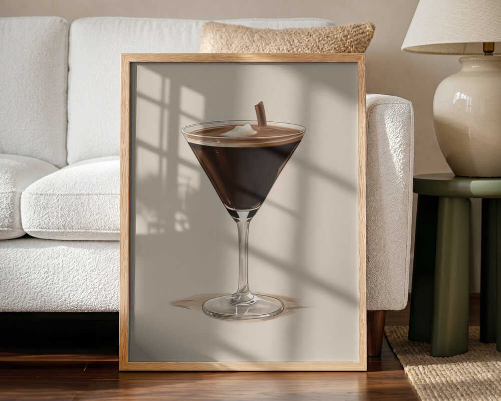 Cinnamon Espresso Martini Art Print UK — Vintage Vibrant Wall Art — Kitchen — Wall It All Prints