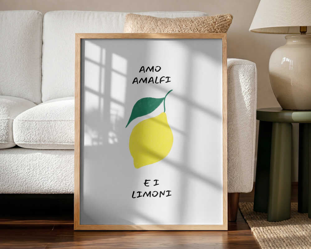 Amo Amalfi E Limoni Art Print UK — Botanical Vibrant Wall Art — Kitchen — Wall It All Prints
