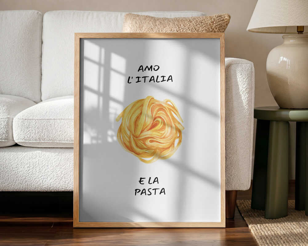 Love Italy Pasta Art Print UK — Abstract Fresh Wall Art — Kitchen — Wall It All Prints