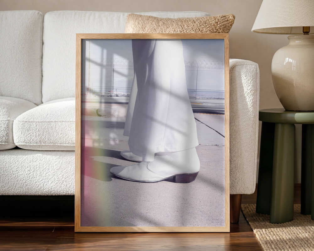 White Pants Airport Style Art Print UK — Portrait Vibrant Wall Art — Office — Wall It All Prints