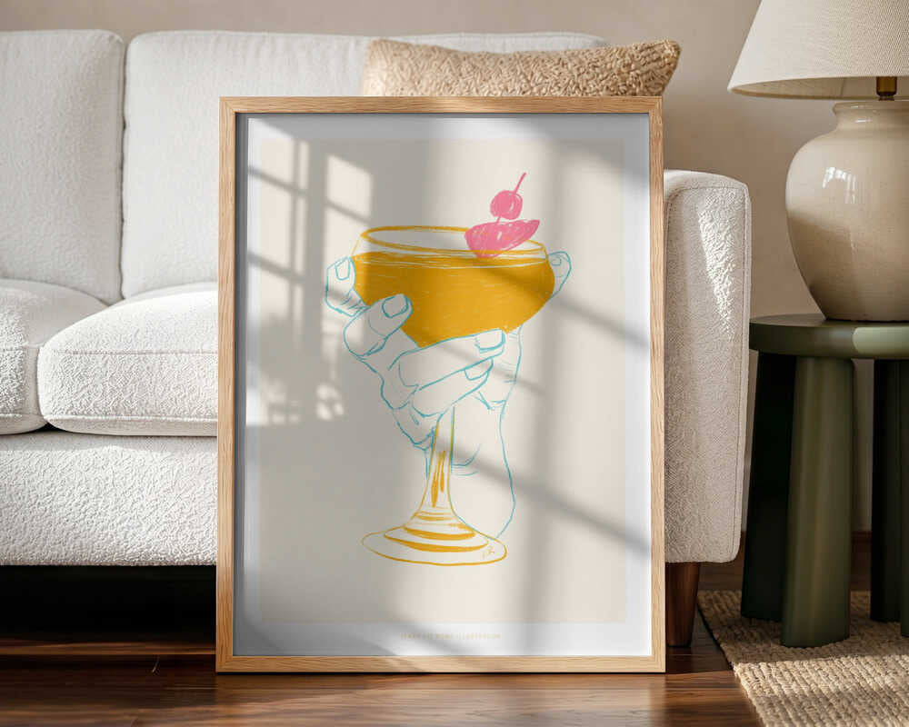 Jlr Cocktail1 Art Print UK — Vintage Vibrant Wall Art — Living Room — Wall It All Prints