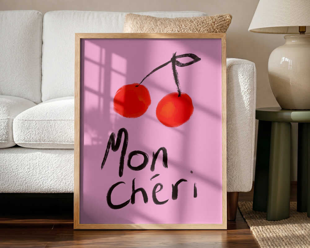 Mon Cheri Cherries Art Print UK — Abstract Vibrant Wall Art — Kitchen — Wall It All Prints