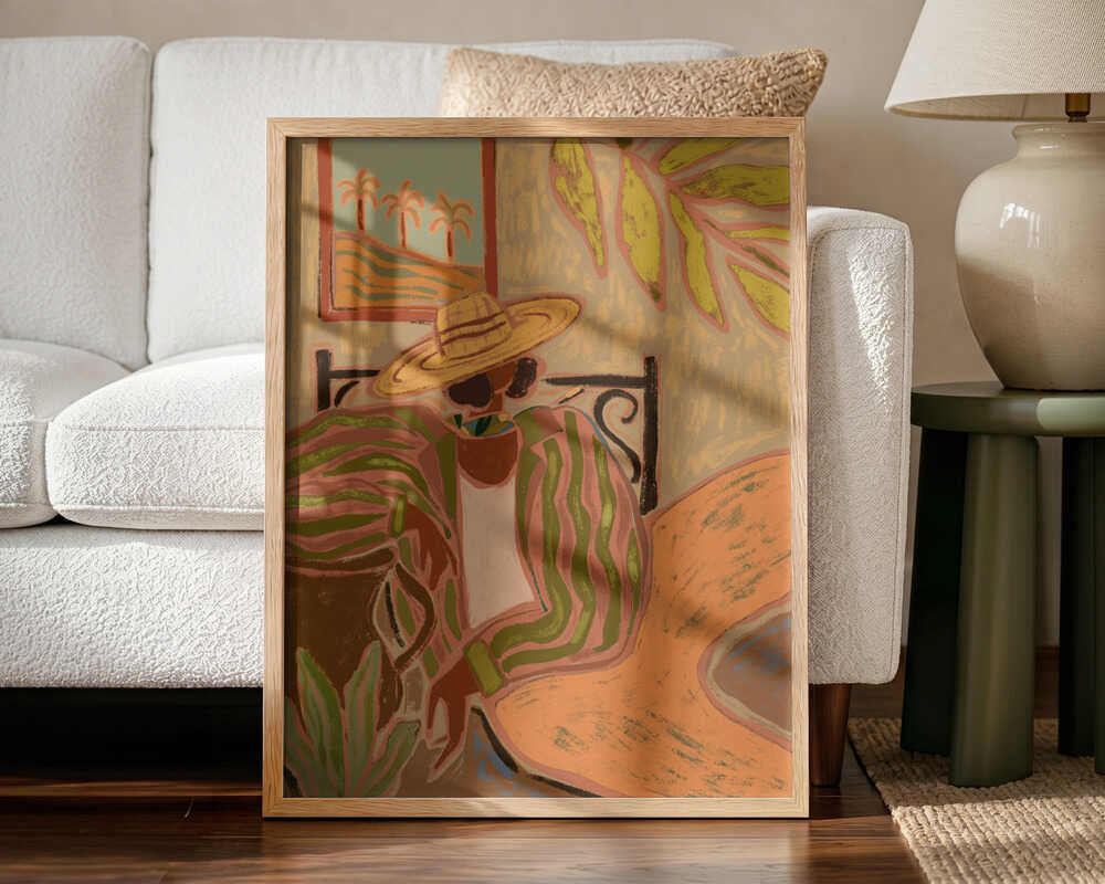Lady in Stripe Art Print UK — Abstract Minimal Wall Art — Living Room — Wall It All Prints