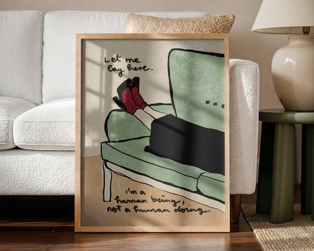 Let me lay here Art Print UK — Portrait Dark Wall Art — Living Room — Wall It All Prints
