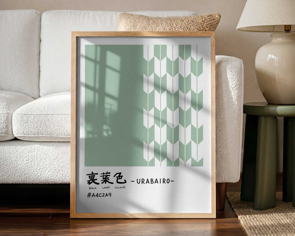 Sage Green Arrow Pattern Art Print UK — Japanese Calm Wall Art — Bedroom — Wall It All Prints
