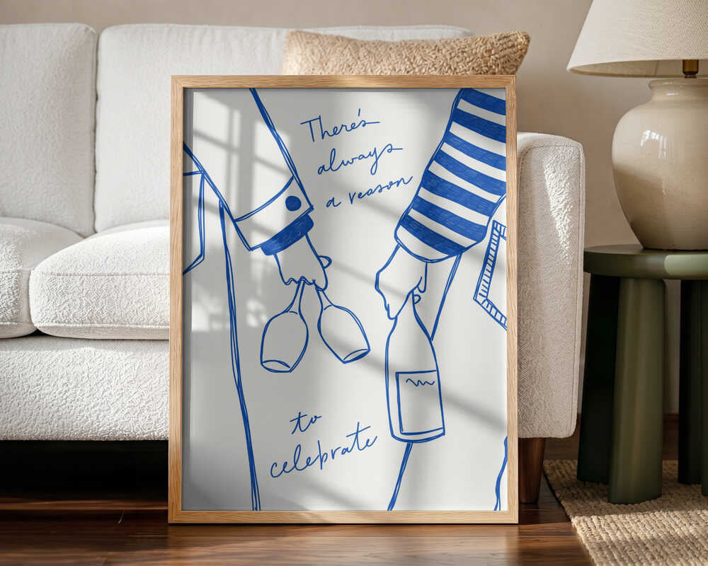 A Reason To Celebrate Art Print UK — Food Minimal Wall Art — Kitchen — Wall It All Prints