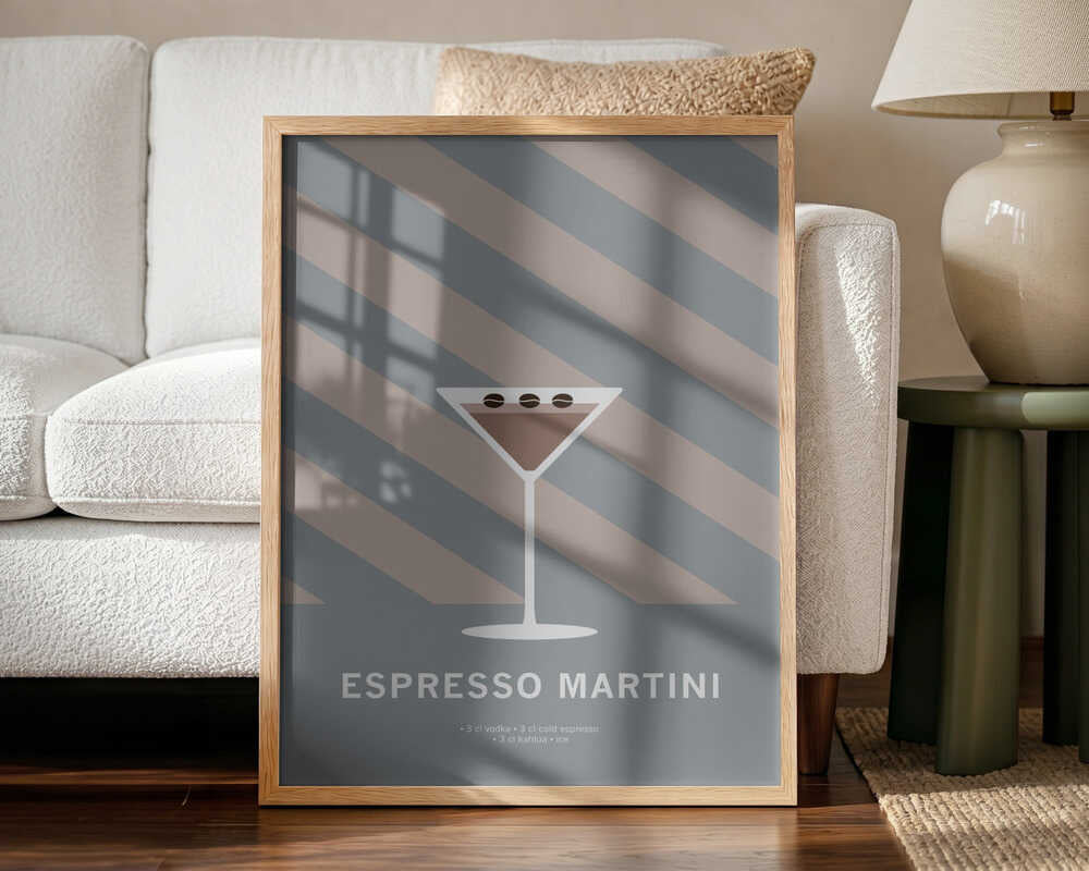 Chic Espresso Martini Art Print UK — Abstract Minimal Wall Art — Living Room — Wall It All Prints