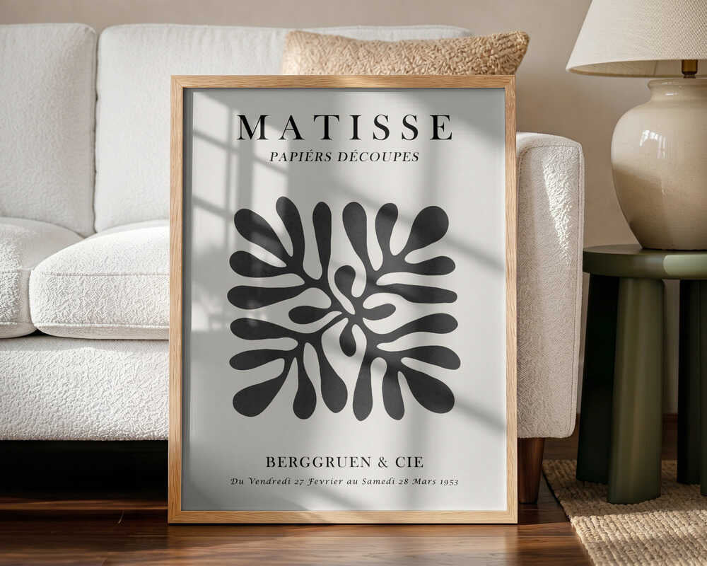 Organic Abstract Shapes Art Print UK — Botanical Dark Wall Art — Office — Wall It All Prints