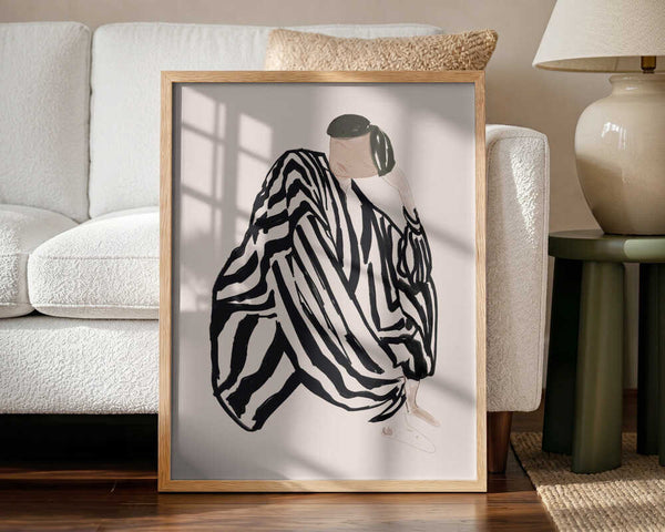 Pensive Striped Figure