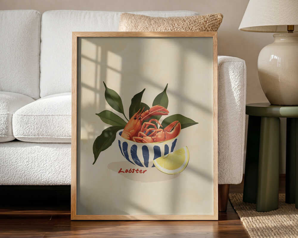 Lobster Delight Art Print UK — Food Vibrant Wall Art — Kitchen — Wall It All Prints