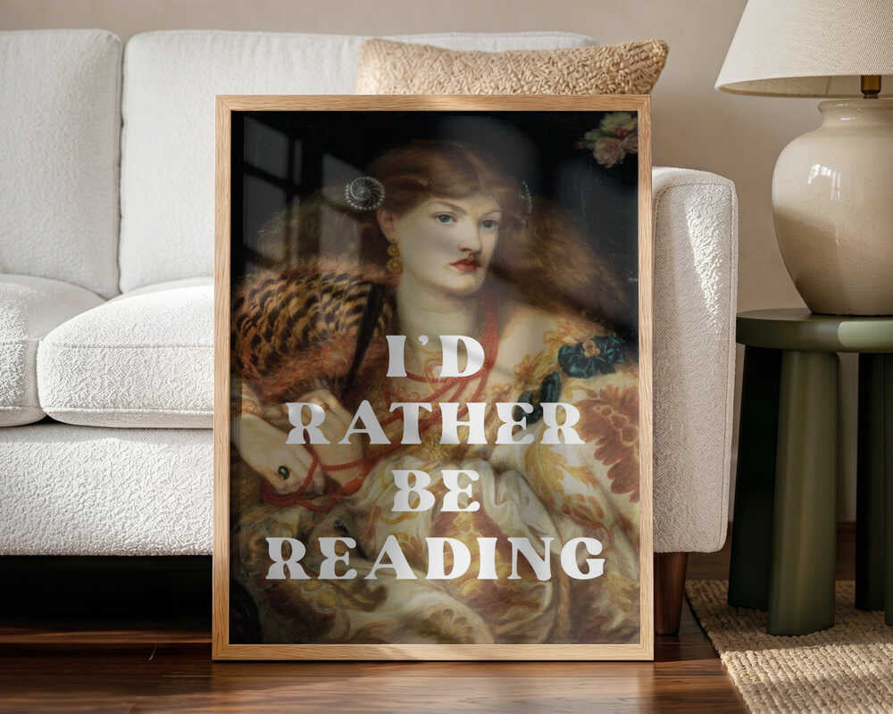 Elegant Lady Reading Art Print UK — Dark Moody Dark Wall Art — Living Room — Wall It All Prints