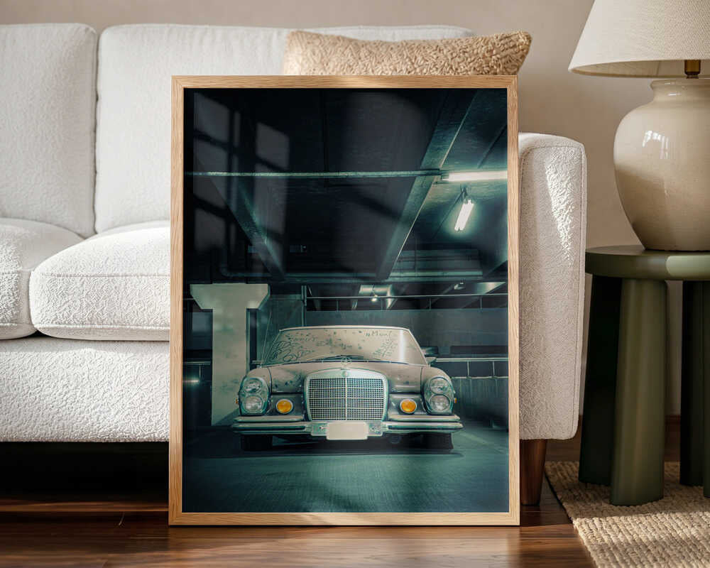 Forgotten Classic Car Art Print UK — Dark Moody Dark Wall Art — Living Room — Wall It All Prints