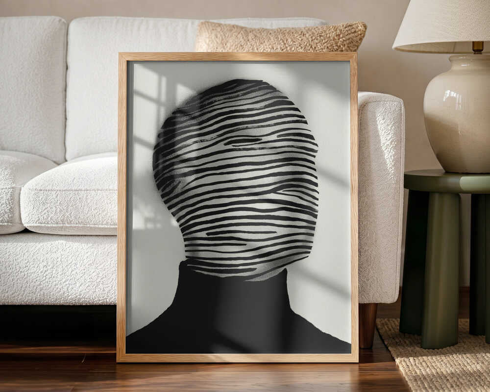 Abstract Striped Face