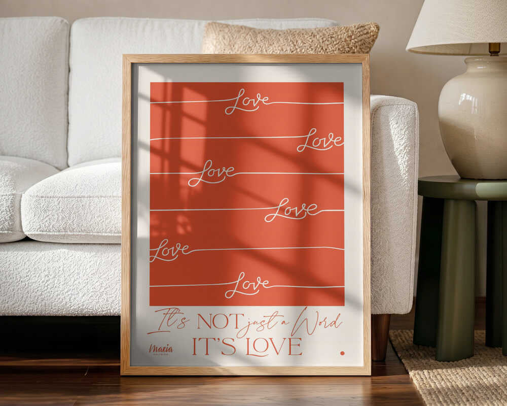 Love Not Just A Word Art Print UK — Abstract Minimal Wall Art — Office — Wall It All Prints