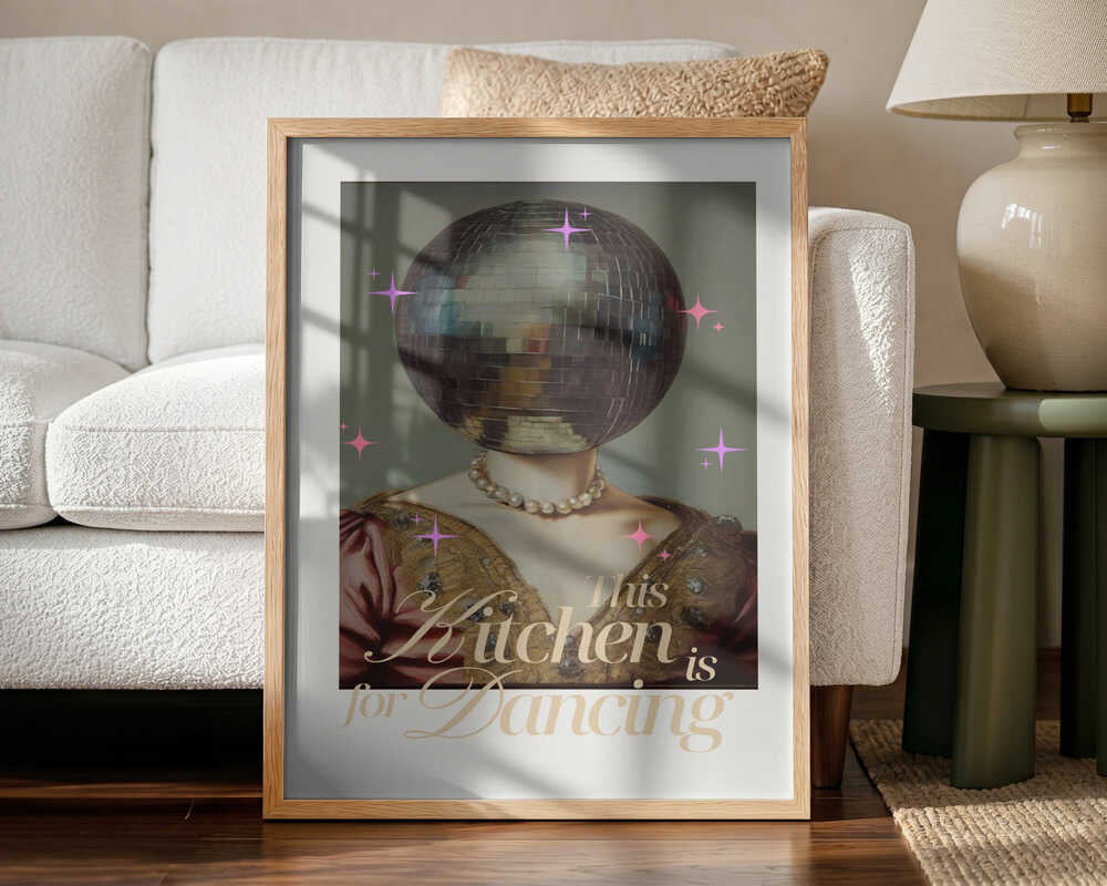 Glamorous Kitchen Dancing Art Print UK — Portrait Minimal Wall Art — Kitchen — Wall It All Prints