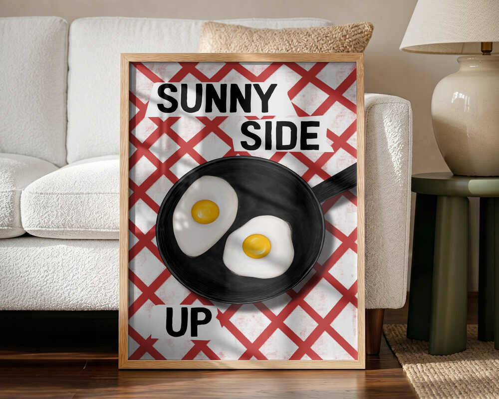 Sunny Side Up Eggs Art Print UK — Abstract Vibrant Wall Art — Kitchen — Wall It All Prints