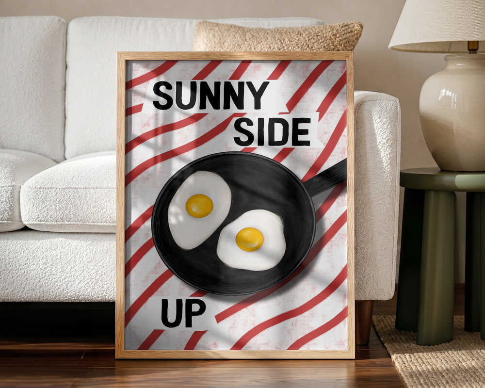 Sunny Side Up Breakfast Art Print UK — Abstract Vibrant Wall Art — Kitchen — Wall It All Prints