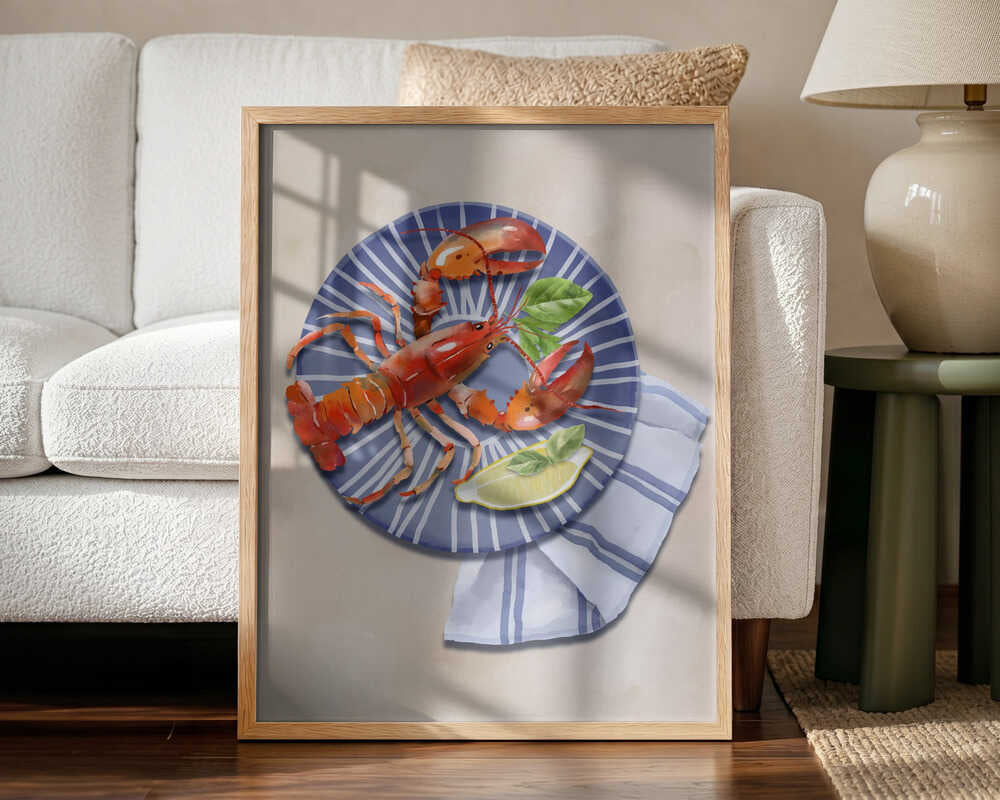 Fresh Lobster Meal Art Print UK — Food Fresh Wall Art — Kitchen — Wall It All Prints