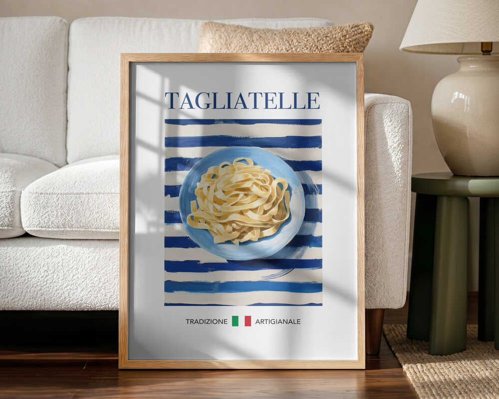 Traditional Tagliatelle Pasta Art Print UK — Food Vibrant Wall Art — Kitchen — Wall It All Prints