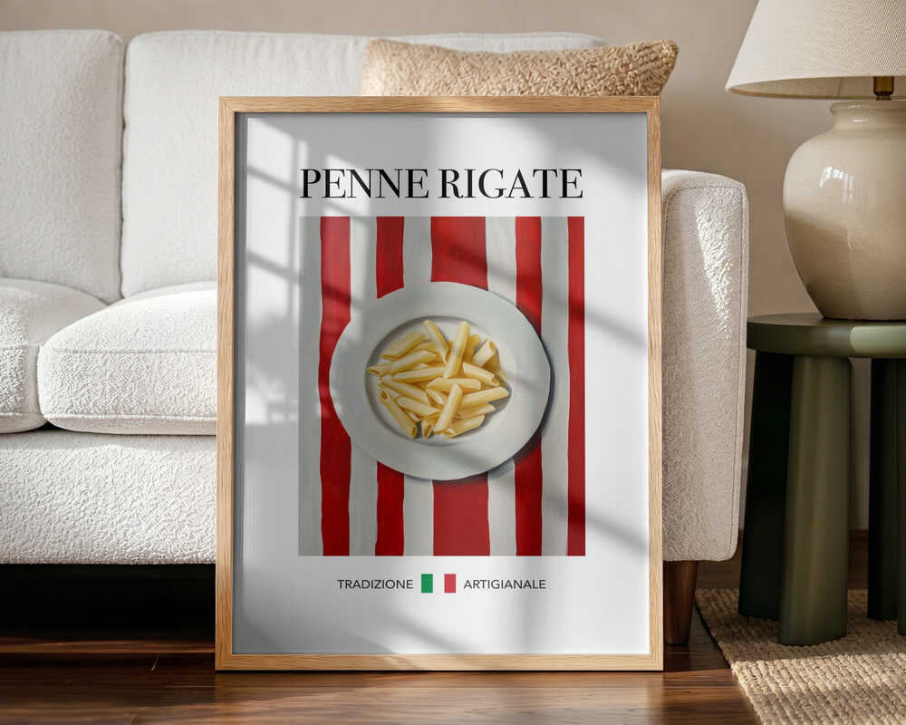 Penne Rigate Plate Art Print UK — Abstract Minimal Wall Art — Kitchen — Wall It All Prints