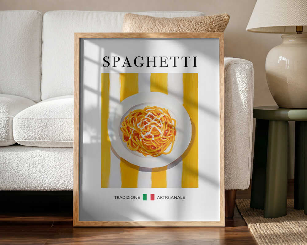 Vibrant Italian Spaghetti Art Print UK — Vintage Vibrant Wall Art — Kitchen — Wall It All Prints