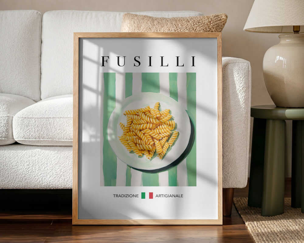 Italian Fusilli Plate Art Print UK — Food Fresh Wall Art — Kitchen — Wall It All Prints