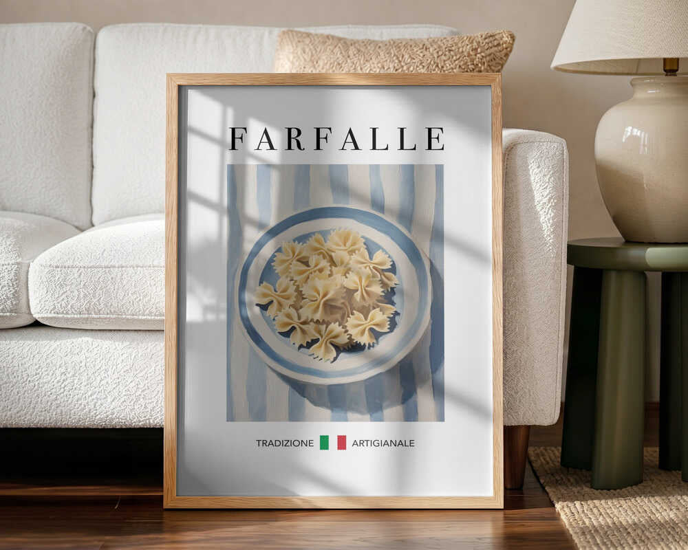Farfalle Pasta Bowl Art Print UK — Food Fresh Wall Art — Kitchen — Wall It All Prints