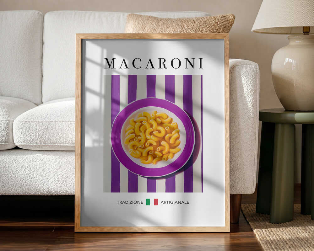 Vibrant Macaroni Plate Art Print UK — Vintage Vibrant Wall Art — Kitchen — Wall It All Prints