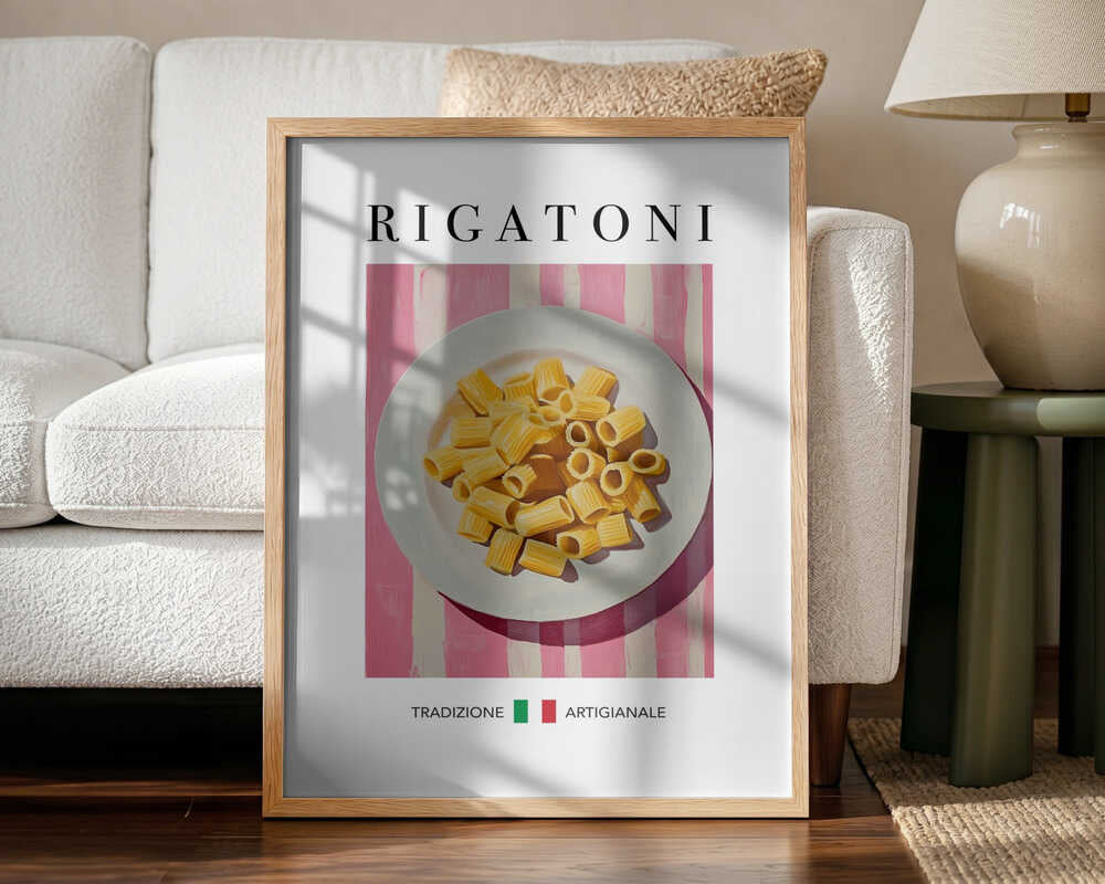 Fresh Rigatoni Still Life Art Print UK — Abstract Vibrant Wall Art — Kitchen — Wall It All Prints