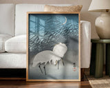 Egrets and Reeds In Moonlight (1926) Art Print UK — Japanese Vibrant Wall Art — Living Room — Wall It All Prints