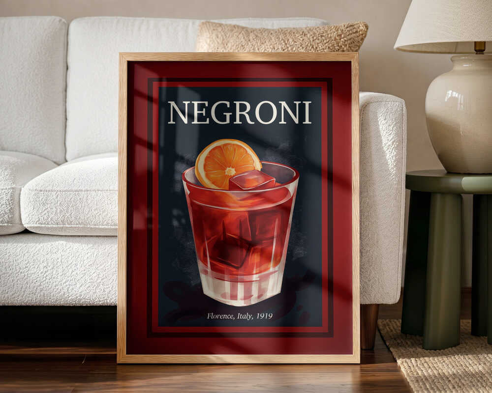 Vintage Florence Negroni Art Print UK — Dark Moody Dark Wall Art — Living Room — Wall It All Prints