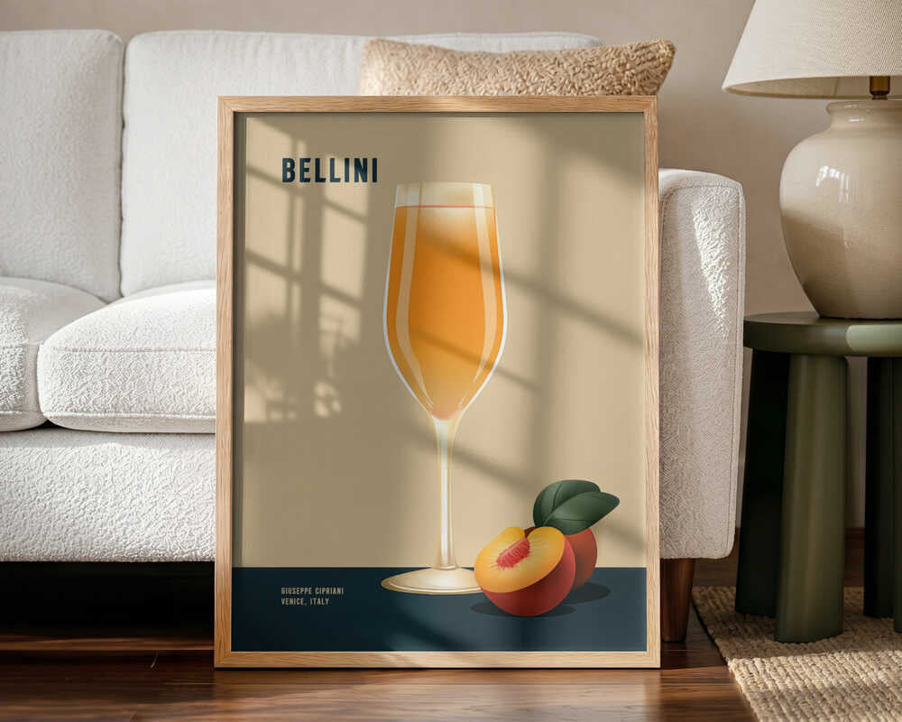 Refreshing Peach Bellini Art Print UK — Abstract Minimal Wall Art — Kitchen — Wall It All Prints