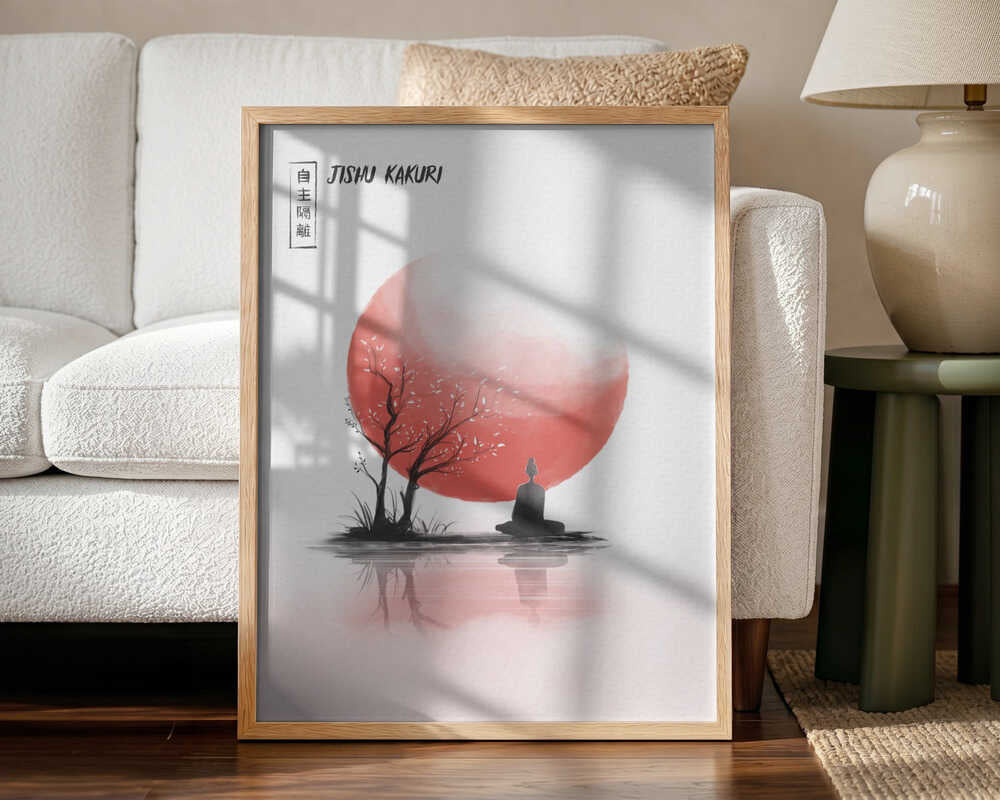 Buddha's Peaceful Reflection Art Print UK — Japanese Calm Wall Art — Bedroom — Wall It All Prints