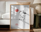 Graceful Crane Dance Art Print UK — Japanese Calm Wall Art — Bedroom — Wall It All Prints