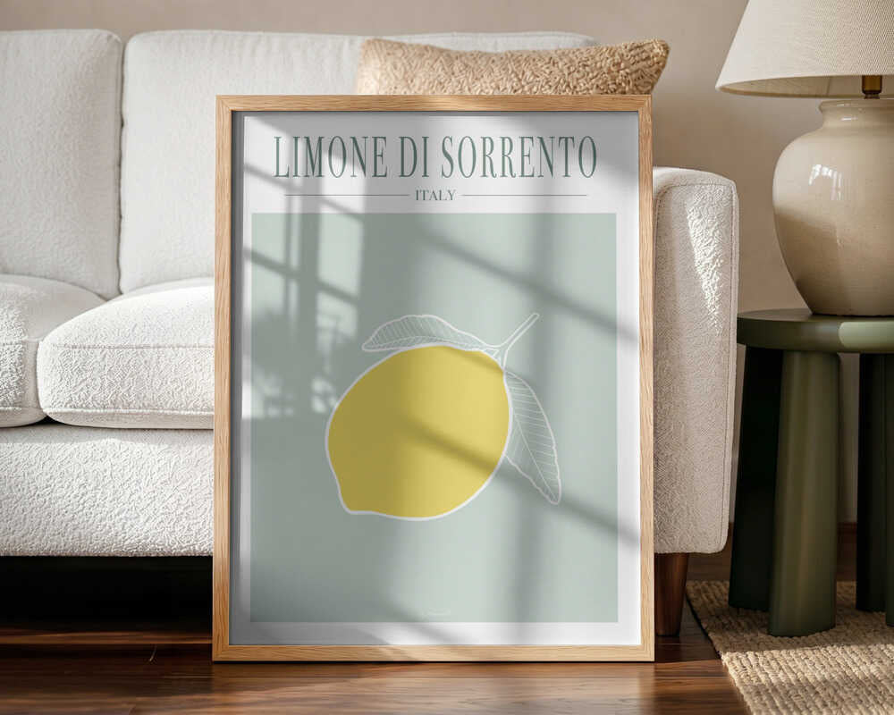 Limone di Sorrento Art Print UK — Botanical Vibrant Wall Art — Kitchen — Wall It All Prints