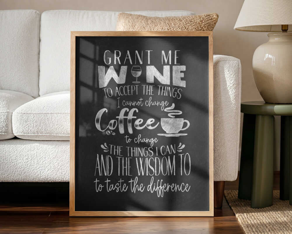 Wine and Coffee Art Print UK — Japanese Vibrant Wall Art — Living Room — Wall It All Prints