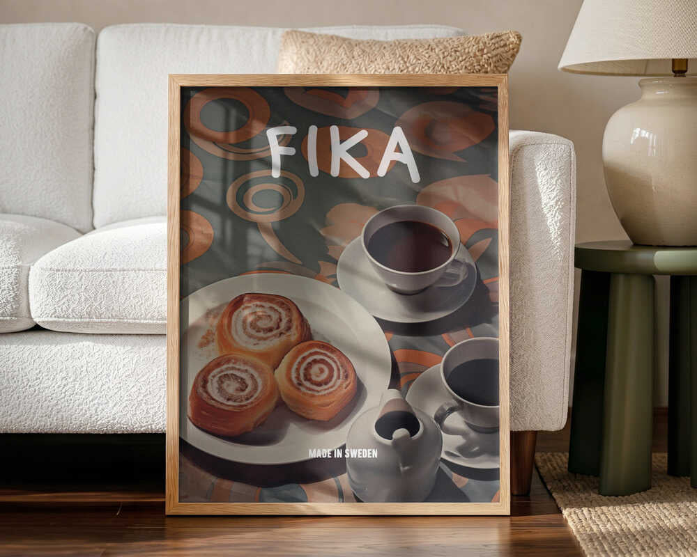 Swedish Fika Break Art Print UK — Vintage Vibrant Wall Art — Kitchen — Wall It All Prints