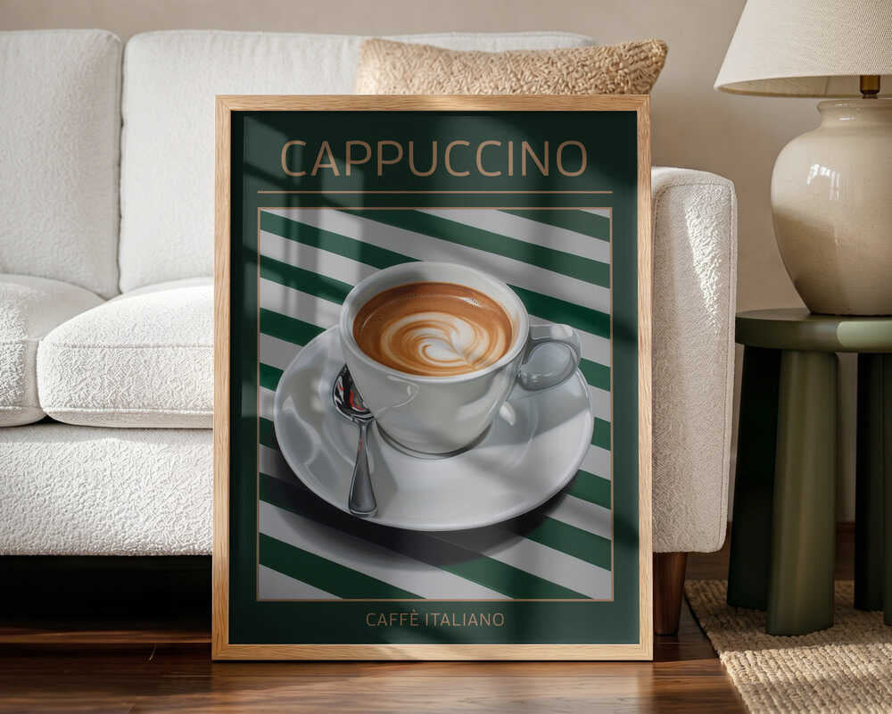 Italian Cappuccino Art Art Print UK — Food Warm Wall Art — Kitchen — Wall It All Prints
