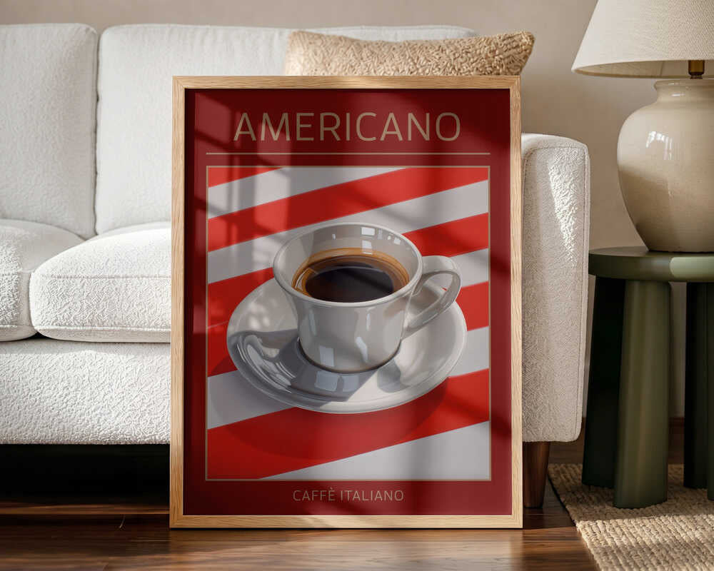 Classic Americano Coffee Art Print UK — Abstract Vibrant Wall Art — Kitchen — Wall It All Prints