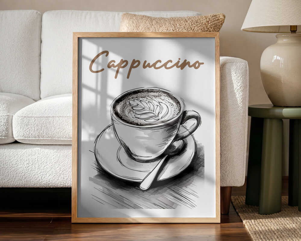 Cappuccino Latte Art Art Print UK — Food Warm Wall Art — Kitchen — Wall It All Prints