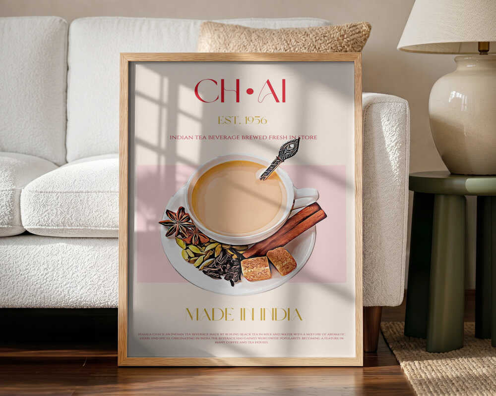 Warm Masala Chai Art Print UK — Celestial Warm Wall Art — Living Room — Wall It All Prints