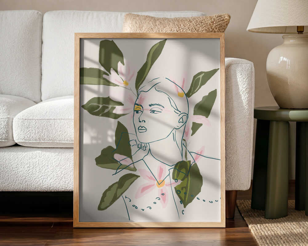 Yellow Eyes Floral Portrait Art Print UK — Botanical Vibrant Wall Art — Office — Wall It All Prints