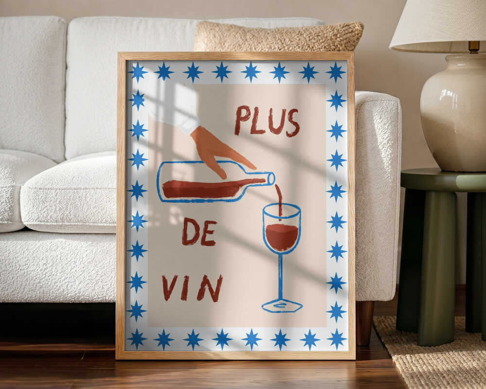 Wine Pour Delight Art Print UK — Food Vibrant Wall Art — Kitchen — Wall It All Prints