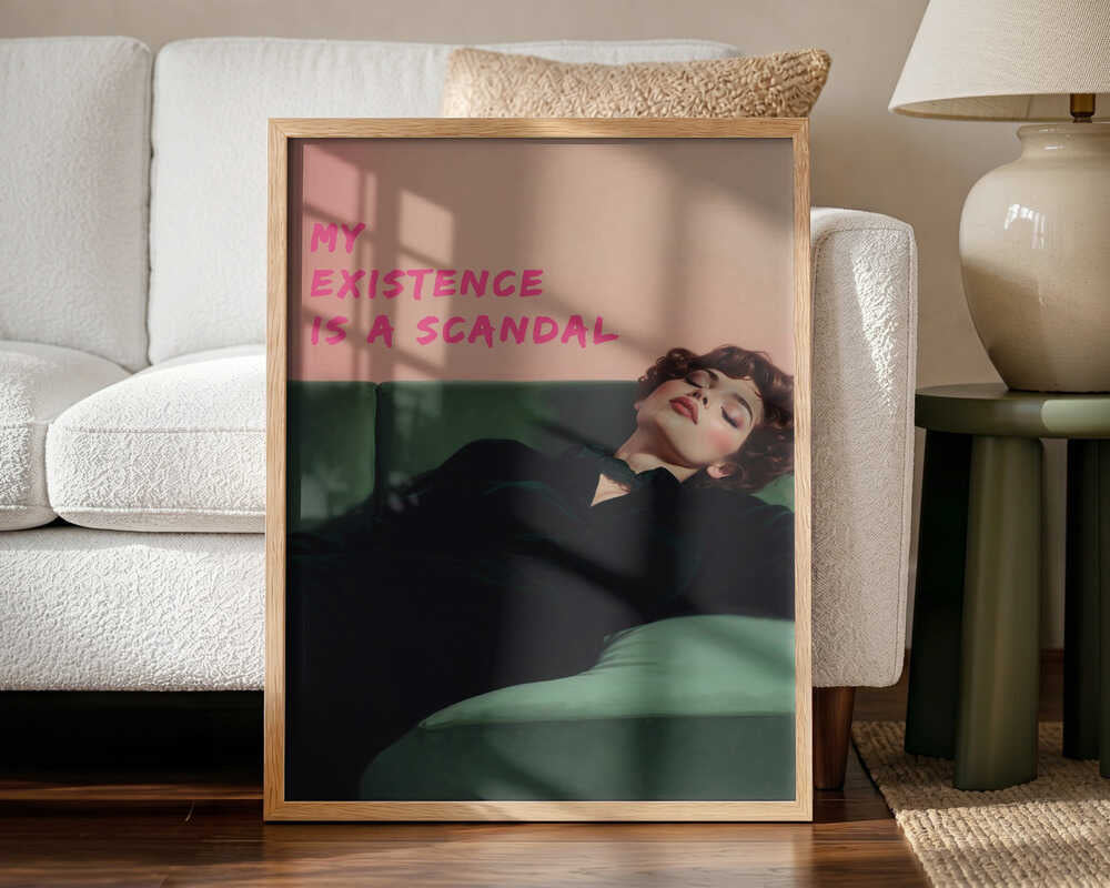 Reclining Velvet Statement Art Print UK — Dark Moody Vibrant Wall Art — Living Room — Wall It All Prints
