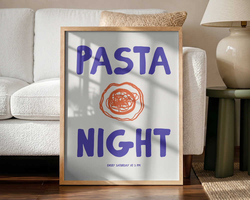 Pasta Lovers Unite! Art Print UK — Abstract Minimal Wall Art — Kitchen — Wall It All Prints