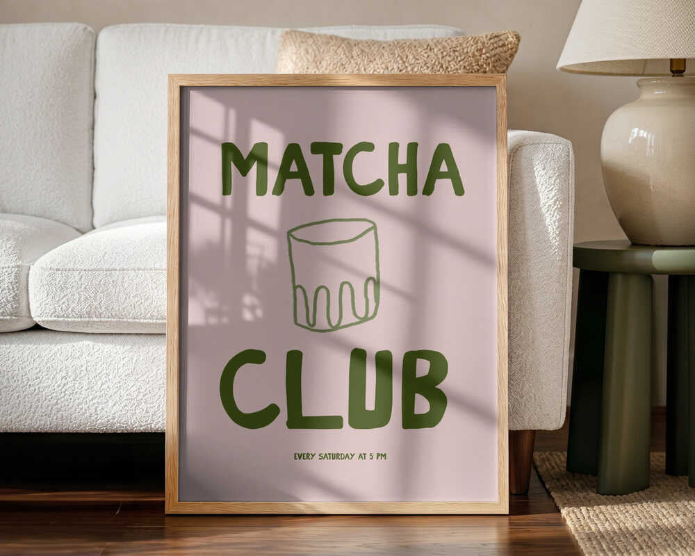 Matcha Gathering Art Print UK — Abstract Minimal Wall Art — Office — Wall It All Prints