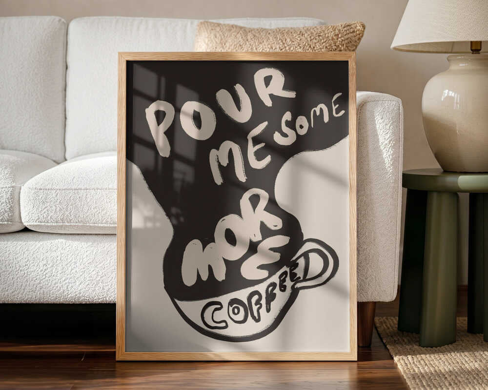 Morecoffee Art Print UK — Dark Moody Dark Wall Art — Kitchen — Wall It All Prints