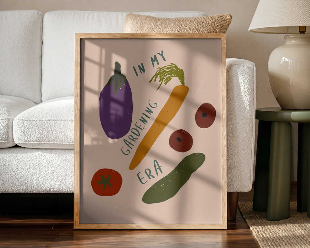 Veggie Vibes Art Print UK — Botanical Minimal Wall Art — Kitchen — Wall It All Prints