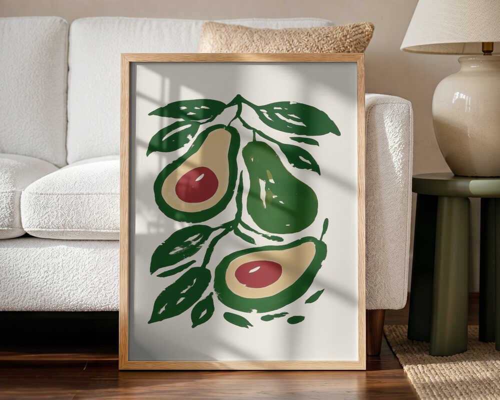 Fresh Avocado Branch Art Print UK — Botanical Fresh Wall Art — Kitchen — Wall It All Prints