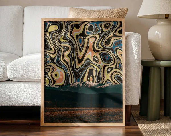 Vibrant Abstract Mountains Art Print UK — Abstract Vibrant Wall Art — Living Room — Wall It All Prints